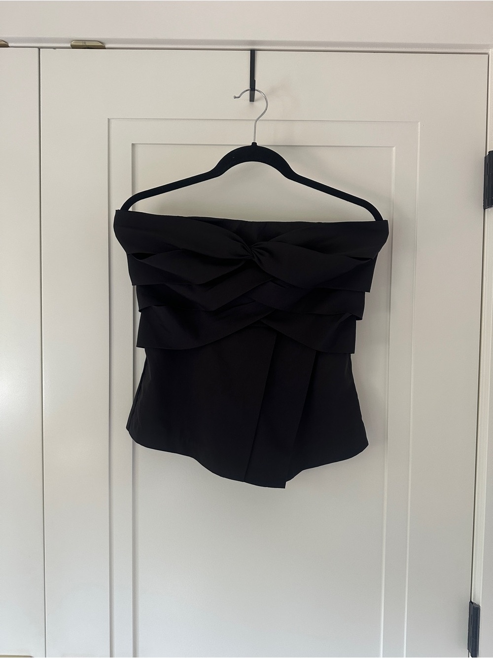 XXI Black Strapless Ruffle Corset Top Size Large